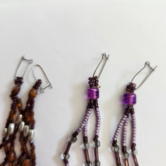 Native American Beaded Earrings - 6 Pairs Plus Bonus - Picture 3 of 7